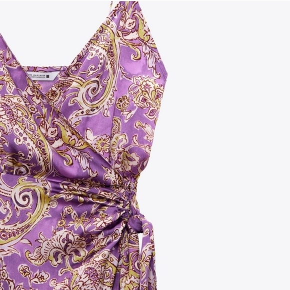 Satin Effect Print Dress Size S - Picture 9 of 9